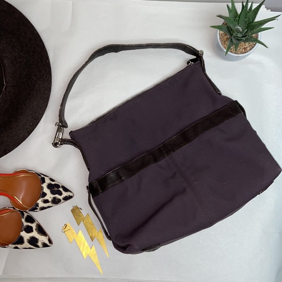 Tod’s leather and fabric purse bag - pockets and chrome hardware “T” - Picture 13 of 13